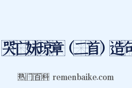 哭亡妹琼章（二首）造句是什么意思的图片